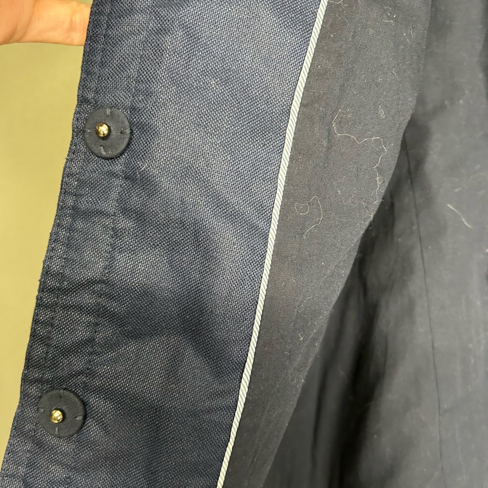 Talbots Women's Navy Blazer with Textured Trim - Picture 4 of 5